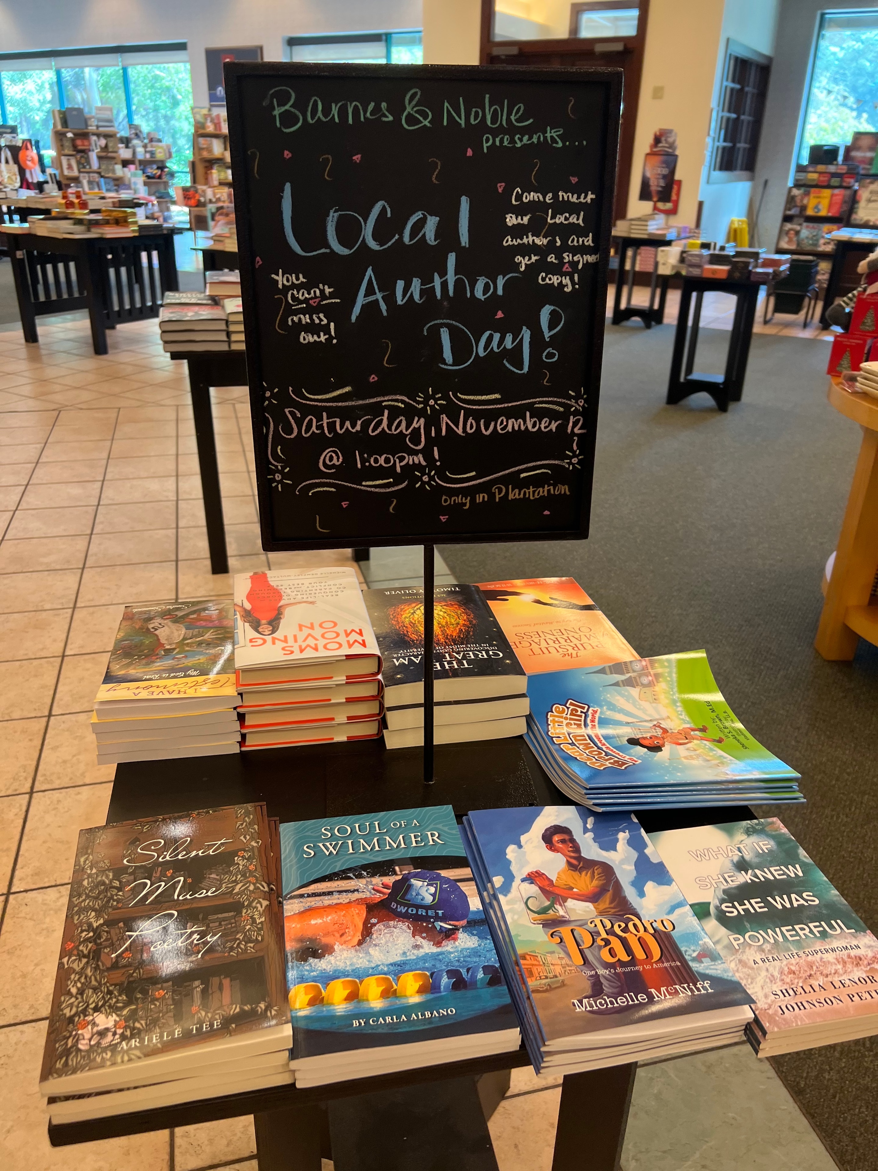 Local Author Day at Barnes & Noble Plantation — Pedro Pan on display